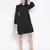 Valiant solid black chic button-down women shirt dress