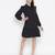 Valiant solid black chic button-down women shirt dress