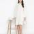 Delicate solid beige chic button-down women shirt dress