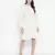 Delicate solid beige chic button-down women shirt dress