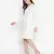 Delicate solid beige chic button-down women shirt dress