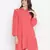 Graceful orange posh button-down women shirt dress