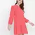 Graceful orange posh button-down women shirt dress