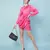 Erotic pink elasticated stunning women dress