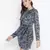 Leafy green floral print elasticated gorgeous women dress