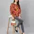 Floweratic muticolor smocking women top