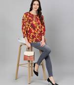 Floweratic muticolor smocking women top