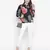 Blossoming black floral print tieknot women top