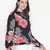 Blossoming black floral print tieknot women top