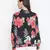Blossoming black floral print tieknot women top