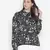 Lazzle blacl floral print tie-knot women top