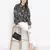 Lazzle blacl floral print tie-knot women top