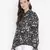 Lazzle blacl floral print tie-knot women top