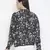 Lazzle blacl floral print tie-knot women top
