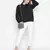 Bonzzer solid black tie-knot women top
