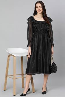 Party ropper lurex print with lining glitzing women dress