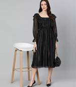 Party ropper lurex print with lining glitzing women dress