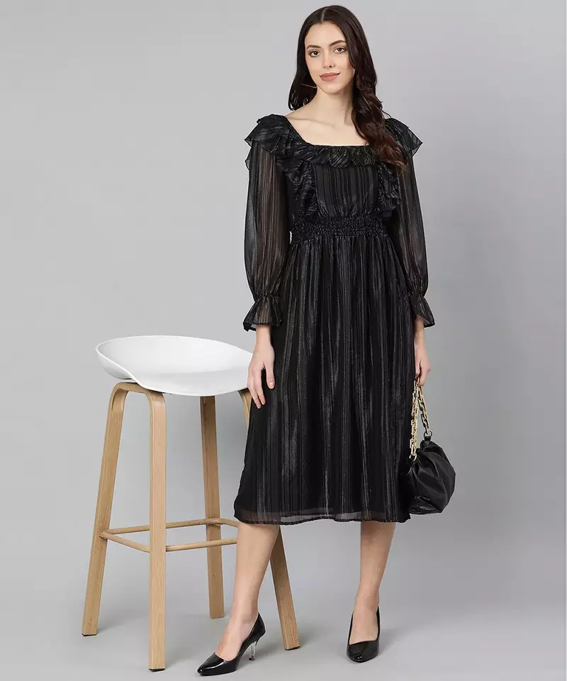 Party ropper lurex print with lining glitzing women dress