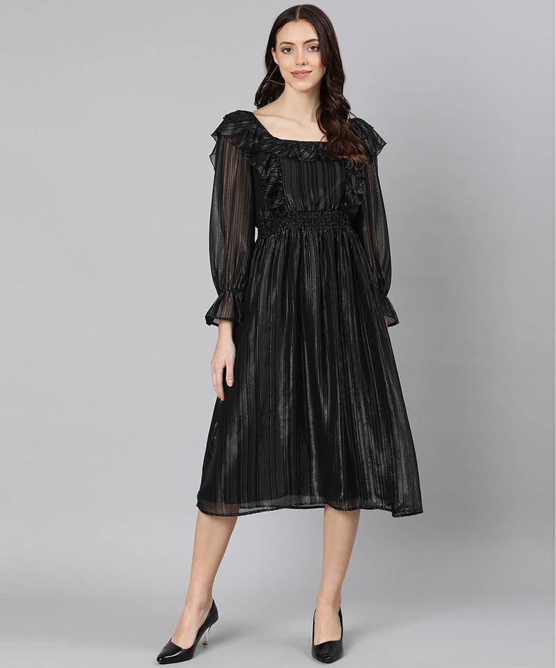 Party ropper lurex print with lining glitzing women dress