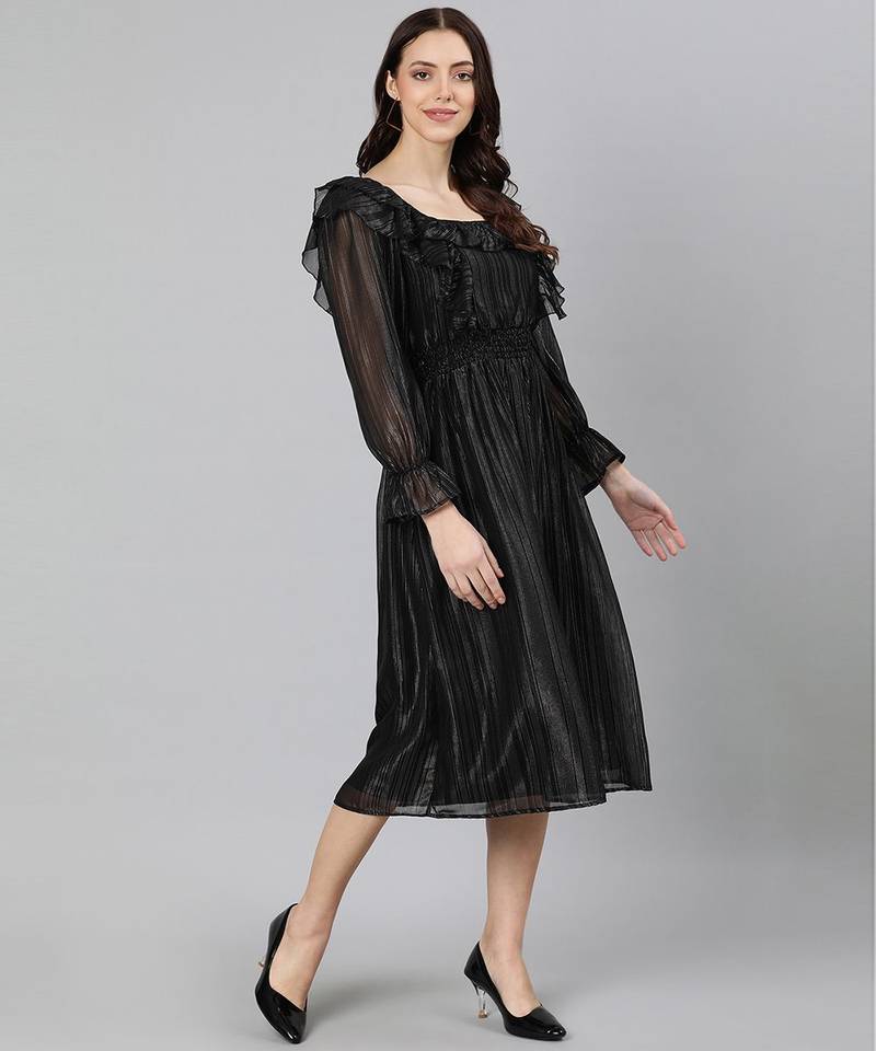 Party ropper lurex print with lining glitzing women dress