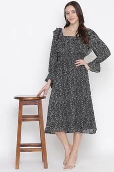 Squash Black with lining party wear women dress