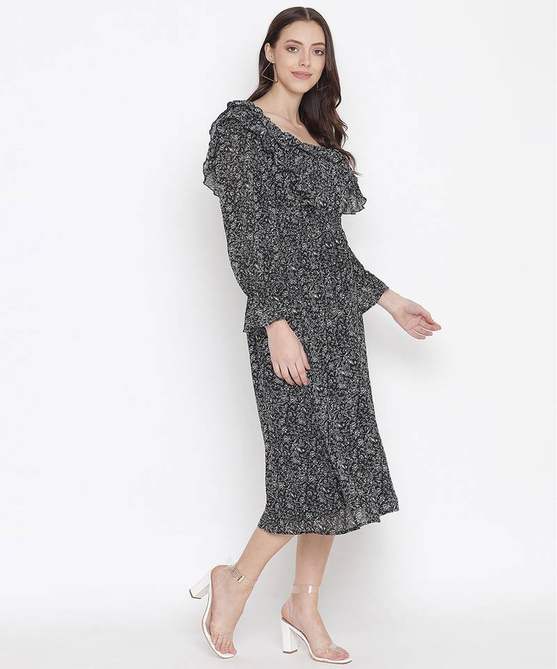 Squash Black with lining party wear women dress