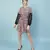 Gropper floral print sleeves lace fabric women dress