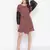 Rolex red floral print sleeve lace fabric women dress