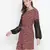 Rolex red floral print sleeve lace fabric women dress