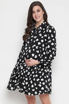Father print blackicious stunning Maternity dress