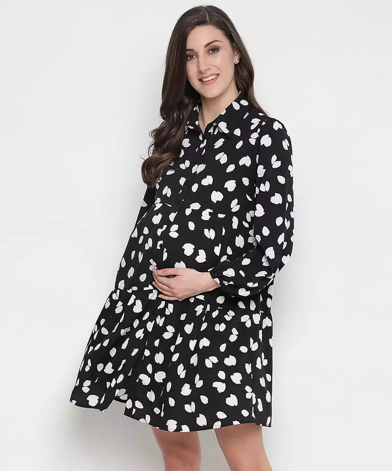 Father print blackicious stunning Maternity dress