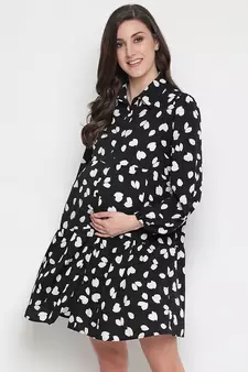 Father print blackicious stunning Maternity dress