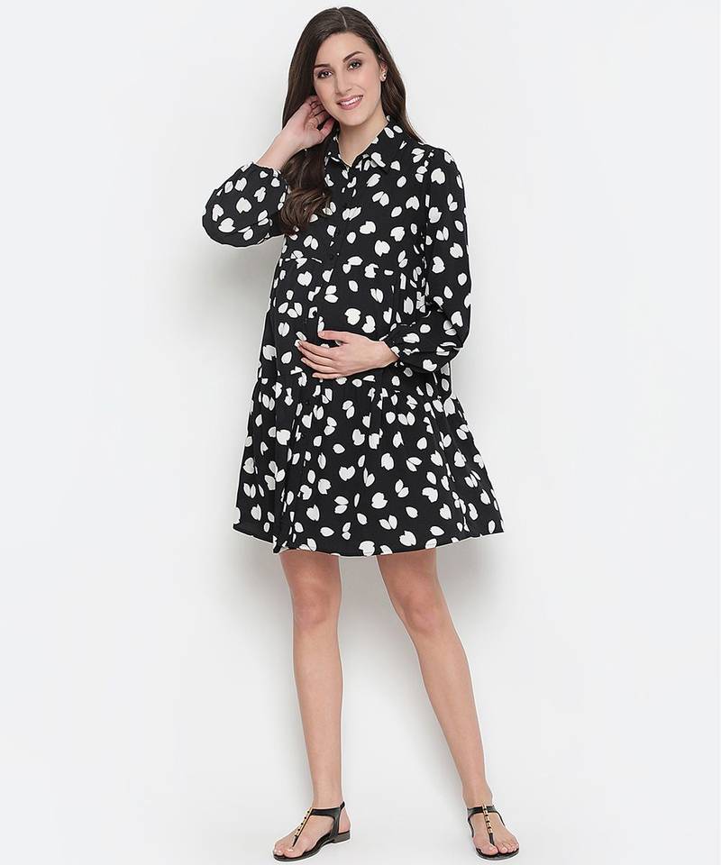 Father print blackicious stunning Maternity dress