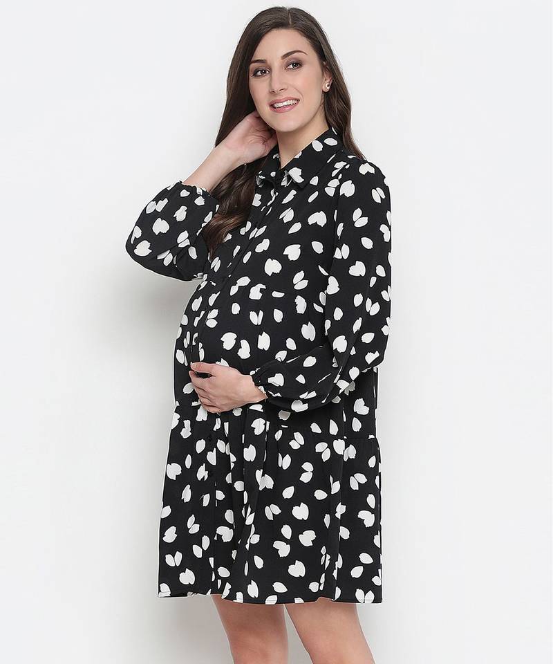 Father print blackicious stunning Maternity dress