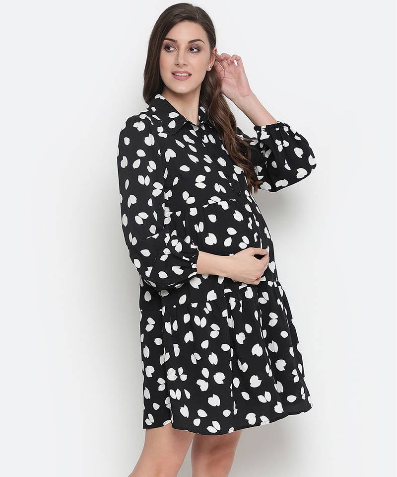 Father print blackicious stunning Maternity dress