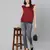 Feiry wine foil print lining chraming women top
