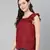 Feiry wine foil print lining chraming women top