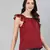 Feiry wine foil print lining chraming women top