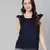 Searing Blue swiss dot print elegant women top