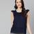 Searing Blue swiss dot print elegant women top