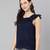 Searing Blue swiss dot print elegant women top