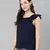 Searing Blue swiss dot print elegant women top