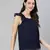 Searing Blue swiss dot print elegant women top