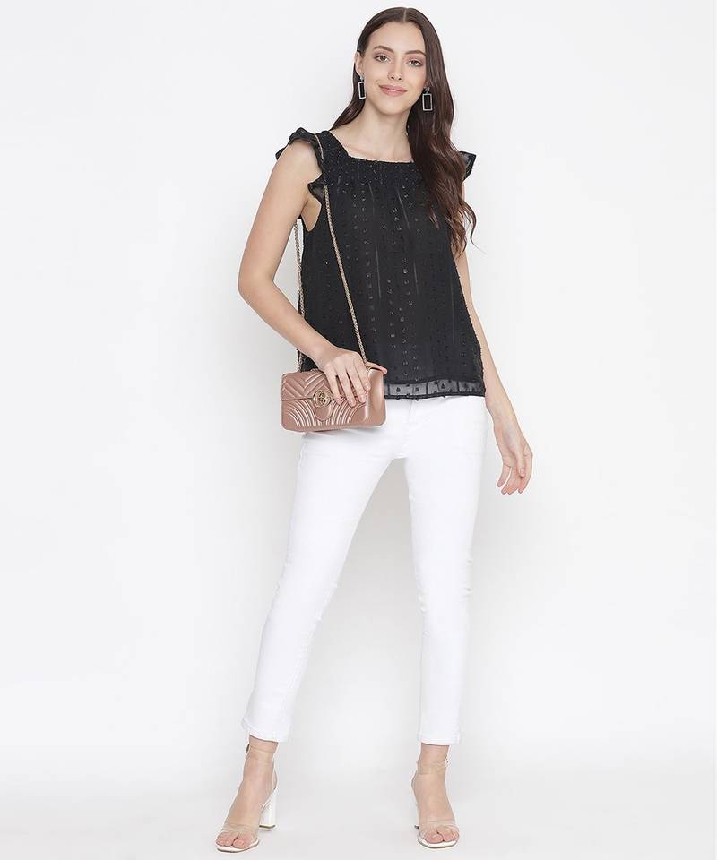 Sofy Blue embroidered gizzling women top