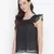 Grand black mutlicolor lurex print straling women top