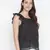Grand black mutlicolor lurex print straling women top