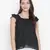 High rise black muticolor foil print women stylish top