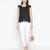 High rise black muticolor foil print women stylish top