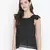 High rise black muticolor foil print women stylish top