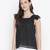 High rise black muticolor foil print women stylish top
